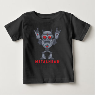 Metalhead - Schwermetall-Roboter-Teufel - mit Text Baby T-shirt