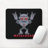 Metalhead - Schwermetall-Roboter-Teufel - mit Text Mousepad (Mit Mouse)