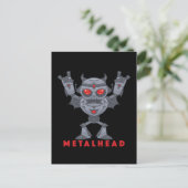 Metalhead - Schwermetall-Roboter-Teufel - mit Text Postkarte (Stehend Vorderseite)