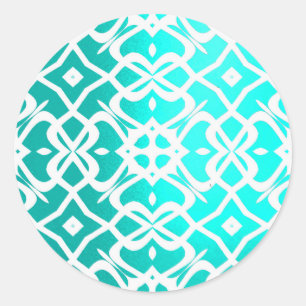 Metalic Baby Blue X Lace Pattern Sticker