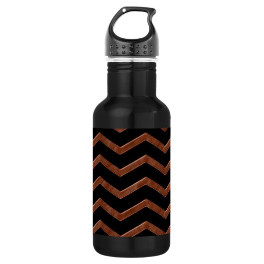 Metalic Bronze Zig Zag Muster Edelstahlflasche (Vorderseite)