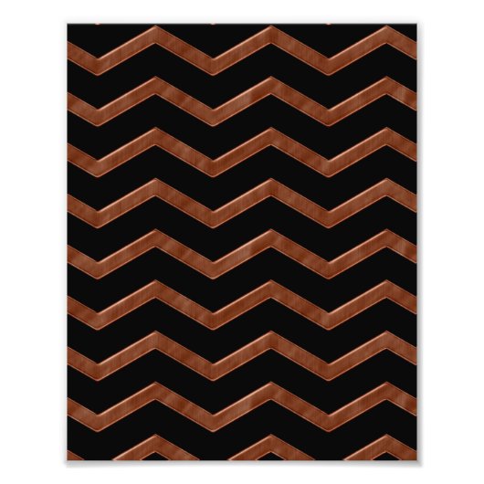 Metalic Bronze Zig Zag Muster Fotodruck (Vorne)