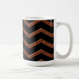 Metalic Bronze Zig Zag Muster Kaffeetasse