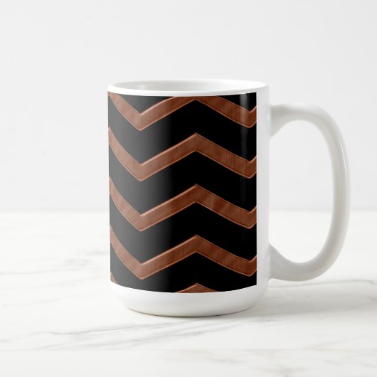 Metalic Bronze Zig Zag Muster Kaffeetasse (Rechts)