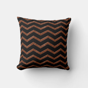 Metalic Bronze Zig Zag Muster Kissen