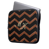 Metalic Bronze Zig Zag Muster Laptopschutzhülle (Vorderseite Links)