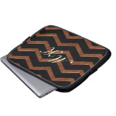 Metalic Bronze Zig Zag Muster Laptopschutzhülle (Vorne Knopf)