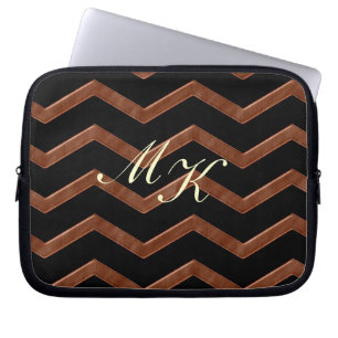 Metalic Bronze Zig Zag Muster Laptopschutzhülle