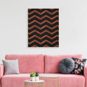 Metalic Bronze Zig Zag Muster Leinwanddruck (Insitu (Wohnzimmer))