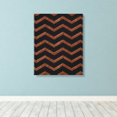 Metalic Bronze Zig Zag Muster Leinwanddruck (Insitu (Holzboden))