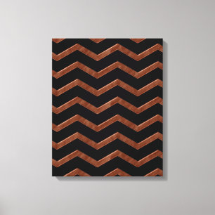 Metalic Bronze Zig Zag Muster Leinwanddruck