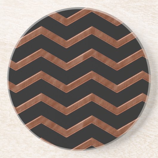 Metalic Bronze Zig Zag Muster Untersetzer (Vorne)