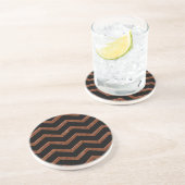 Metalic Bronze Zig Zag Muster Untersetzer (Seite)