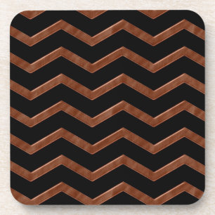 Metalic Bronze Zig Zag Muster Untersetzer