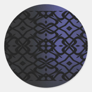 Metalic X Lace Pattern Sticker- Trendy Blue Runder Aufkleber