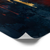 Metalica Red, Gold und Blue Oil Lackposter Poster (Ecke)