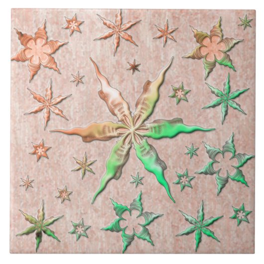 metalische Seesterne mit texturierter cooler Süßig Fliese (Vorderseite)