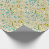 metalische Seesterne mit texturierter cooler Süßig Geschenkpapier (Ecke)