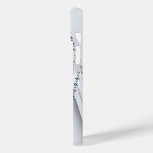 Metall-3-D-Look Kalligrafie Gold Monogram Diamond Case-Mate iPhone Hülle (Rückseite / Links)