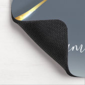 Metall-3-D-Look Kalligrafie Gold Monogram Wave Mousepad (Ecke)