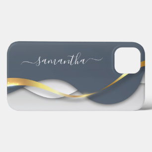 Metall 3D-Optik Kalligrafie Gold Monogramm Welle Case-Mate iPhone Hülle