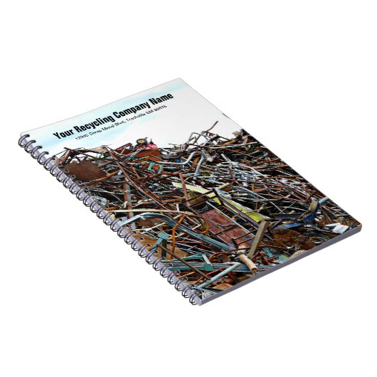 Metall-Abfall, der Junkyard recycelt Notizblock (Rechte Seite)
