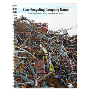 Metall-Abfall, der Junkyard recycelt Notizblock