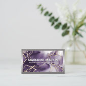 Metall-Aluminium-Silber-Grenze | Lila Gold Visitenkarte (Stehend Vorderseite)