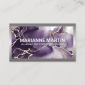 Metall-Aluminium-Silber-Grenze | Lila Gold Visitenkarte (Vorderseite)