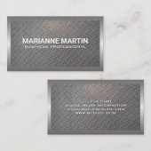 Metall-Aluminium-Silber-Grenze | Stahlmuster Visitenkarte (Vorne/Hinten)