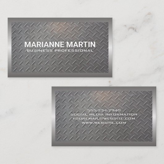 Metall-Aluminium-Silber-Grenze | Stahlmuster Visitenkarte (Vorne/Hinten)