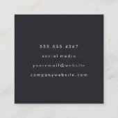 Metall aus gebürstetem Leder Quadratische Visitenkarte (Rückseite)