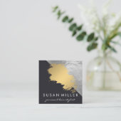 Metall aus gebürstetem Leder Quadratische Visitenkarte (Stehend Vorderseite)