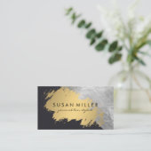 Metall aus gebürstetem Leder Visitenkarte (Stehend Vorderseite)