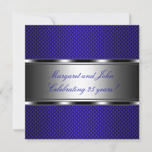 Metall Blau Silber 25. Jubiläums-Party-Event Einladung