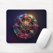 Metall-Blumen-Fraktal Mousepad (Mit Mouse)