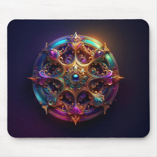 Metall-Blumen-Fraktal Mousepad (Vorne)