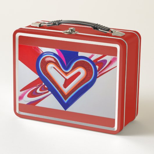 Metall Brotdose. Niedliches Herz-Design Lunch Box (Vorderseite)
