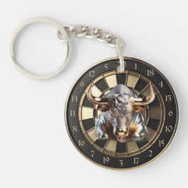 Metall Dartboard mit Bulle - golden Bull Schlüsselanhänger