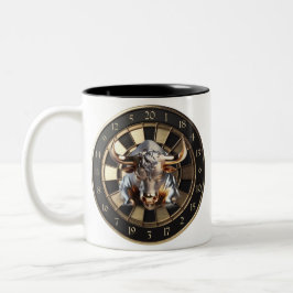 Metall Dartboard mit Bulle - golden Bull Zweifarbige Tasse