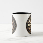 Metall Dartboard mit Bulle - golden Bull Zweifarbige Tasse (Mittel)