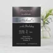 Metall der Geburtstagsparty Einladung (Stehend Vorderseite)