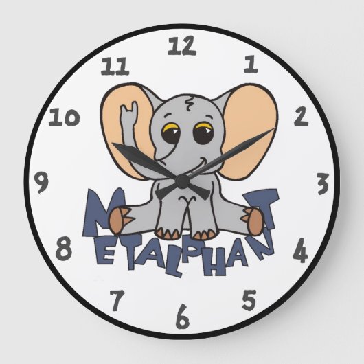 Metall-Elephant-Wandklemme - Akryllisch Große Wanduhr (Vorderseite)