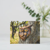 Metall-Eulen-Gartenskulptur Postkarte (Stehend Vorderseite)