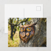 Metall-Eulen-Gartenskulptur Postkarte (Vorne/Hinten)