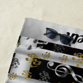 Metall, glänzend, Muster, Musik, Note, elegant, St Strandtuch (Beispiel)