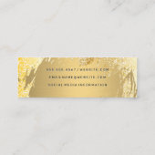Metall-Gold-Bürste | Gold Textur Hintergrund Mini Visitenkarte (Rückseite)