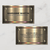 Metall-Gold-Bürste | Metallgrenze | Schrauben Visitenkarte (Vorne/Hinten)