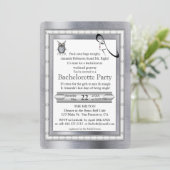 Metall Gold, Silber - Brass Bachelorette Einladung (Stehend Vorderseite)