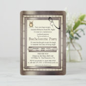 Metall Gold, Silber - Brass Bachelorette Einladung (Stehend Vorderseite)